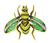 18k Yellow Gold Enamel Queen Bee Pin