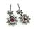 14k Gold Diamond Garnet Earrings