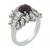 Garnet Diamond White Gold Ring