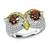 Estate Garnet 2.13ct Diamond 0.59ct Fancy Yellow Diamond Owl Ring