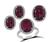 Estate 15.00ct Garnet 4.50ct Diamond Ring Earrings and Pendant Set