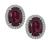 Garnet Diamond Earrings Ring and Pendant Set