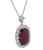 Cushion Cut Garnet Round Cut Diamond Platinum Pendant Necklace