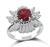 Estate 2.00ct Garnet 1.50ct Diamond Cocktail Ring