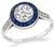 Estate GIA Certified 0.92ct Diamond Sapphire Engagement Ring