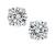 1.01cttw Round Cut Diamond 14k White Gold Stud Earrings