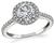 Estate GIA Certified 1.02ct Diamond Halo Engagement Ring