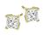 0.52ct and 0.52ct Princess Cut Diamond 14k Yellow Gold Studs Earrings