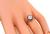 Art Deco Style Old Mine Cut Diamond Ruby Platinum Engagement Ring