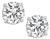 Round Cut Diamond 14k White Gold Studs Earrings