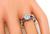 Art Deco Style Round Brilliant Cut Diamond Sapphire 18k White Gold Engagement Ring