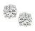 0.57ct and 0.57ct Round Cut Diamond 14k White Gold Studs Earrings