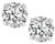 Round Cut Diamond 14k White Gold Studs Earrings