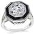 Vintage GIA Certified 1.51ct Diamond Onyx Engagement Ring