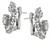 Old European Round and Baguette Cut Diamond Platinum Earrings