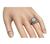 Round Cut Diamond Baguette Cut Sapphire Platinum Engagement Ring