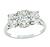Estate GIA Certified 1.02ct Diamond 0.61ct and 0.57ct Side Diamond Anniversary Ring