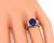 Oval Cut Sapphire Carre Cut Diamond Platinum Engagement Ring