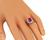 Oval Cut Ruby Round Cut Diamond Platinum Engagement Ring