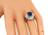 Cushion Cut Sapphire Baguette Cut Diamond Platinum Engagement Ring