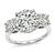 Estate GIA 3.17ct Center Diamond 0.52ct and 0.62ct Side Diamond Engagement Ring