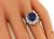 Oval Cut Australian Sapphire Round Cut Diamond Platinum Engagement Ring