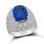 Estate GIA Certified 5.17ct Ceylon Sapphire 2.53ct Diamond Ring