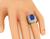 Oval Cut Ceylon Sapphire Round Cut Diamond Platinum Ring