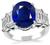 Estate GIA Certified 6.21ct Sapphire 2.20ct Diamond Engagement Ring