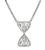 1.48ct and 1.26ct Trilliant Cut Diamond 14k White Gold Hour Glass Pendant Necklace