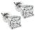 Cushion Cut Diamond 14k White Gold Studs Earrings