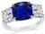3.11ct Sapphire GIA Certified 2.12ct Diamond Engagement Ring