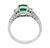 Round Cut Emerald Half Moon and Round Cut Diamond Platinum Engagement Ring by JB Star