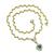 Heart Shape Emerald Round and Baguette Cut Diamond 18k Yellow Gold Necklace