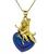 Heart Shape Lapis 18k Yellow Gold Cupid Pendant