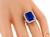 Emerald Cut Ceylon Sapphire Round Cut Diamond Platinum Engagement Ring