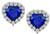 Estate 3.24ct Sapphire 0.58ct Diamond Heart Earrings
