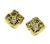 Baguette Cut Diamond Sapphire and Emerald 18k Yellow Gold Earrings by Krypell
