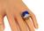 Round Cut Diamond Coral Lapis 18k Yellow Gold Scarab Ring