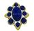 Vintage 2.50ct Diamond Lapis Gold Pin / Pendant