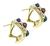 Multi Color Gemstone Gold Earrings