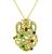 Estate 2.00ct Diamond 2.00ct Precious Stone Gold Pendant Necklace