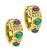 Estate 6.00ct Multi Color Precious Gemstone Diamond Gold Earrings