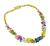 Pear Shape Multi Color Gemstone 18k Yellow Gold Necklace