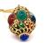 14k Gold Multi Color Gemstone Pendant Necklace