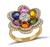 Estate 3.72ct Multi Colored Sapphire 0.98ct Diamond Rose Gold Ring