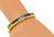 Emerald Cut Semi Precious Gemstone 14k Yellow Gold Bangle