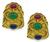 Estate Multi Color Precious Stone Gold Earrings