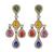 Pear Shape Multi Color Sapphire Round Cut Diamond 18k Rose Gold Earrings
