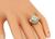 Cabochon Opal Round and Baguette Cut Diamond 14k Yellow Gold Ring
